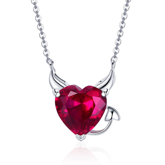 Ruby Evil Sterling Silver Necklace