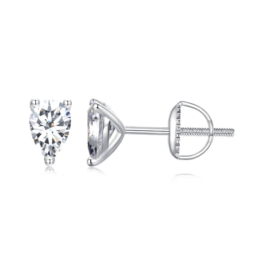 Teardrop Moissanite Studs