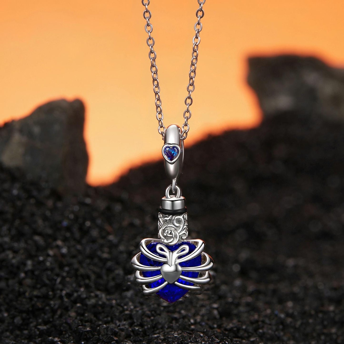 Blue Heart Pendant Charm