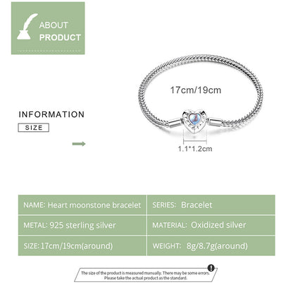 Heart-Shaped Moonstone Basic Bracelet