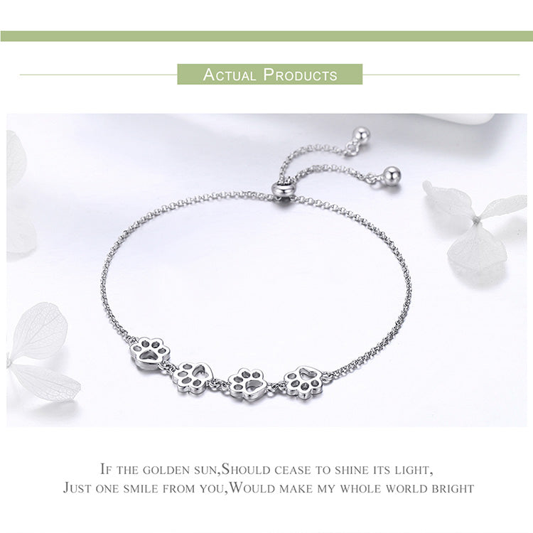 Compact Paw Print Bracelet