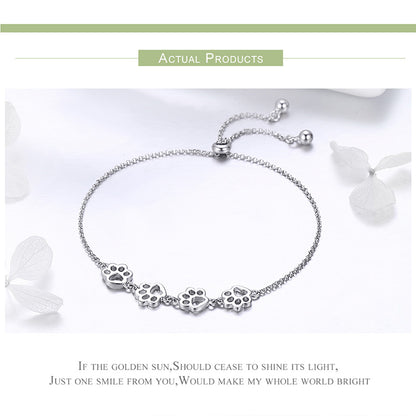 Compact Paw Print Bracelet