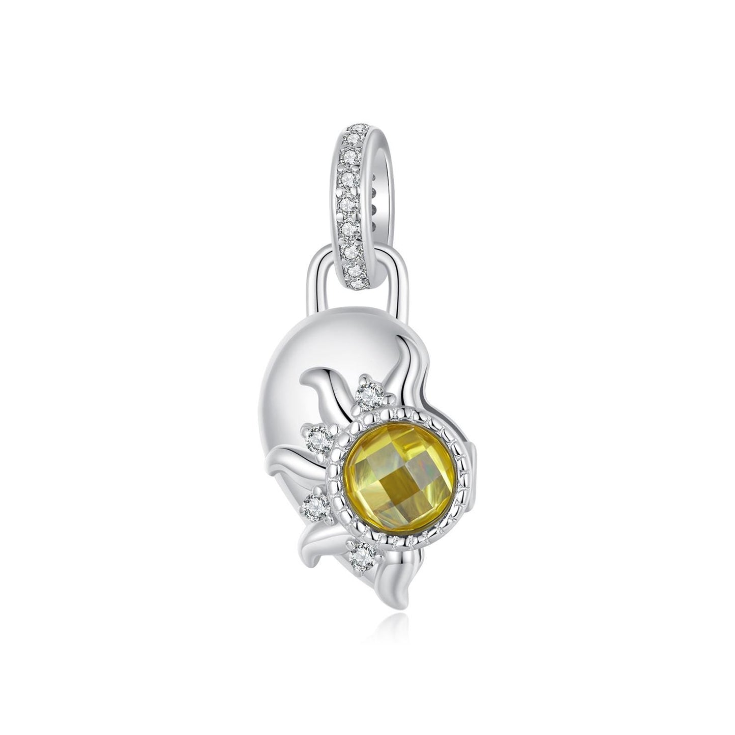 Sun and Moon Heart Pendant Charm