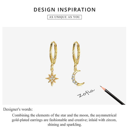 Star and Moon Earrings