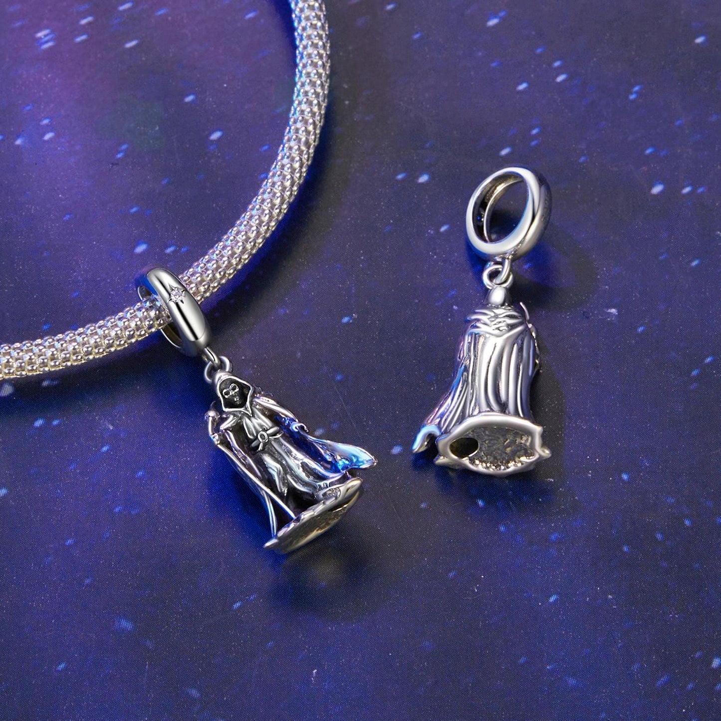 Wand-wielding Grim Reaper Pendant Charm