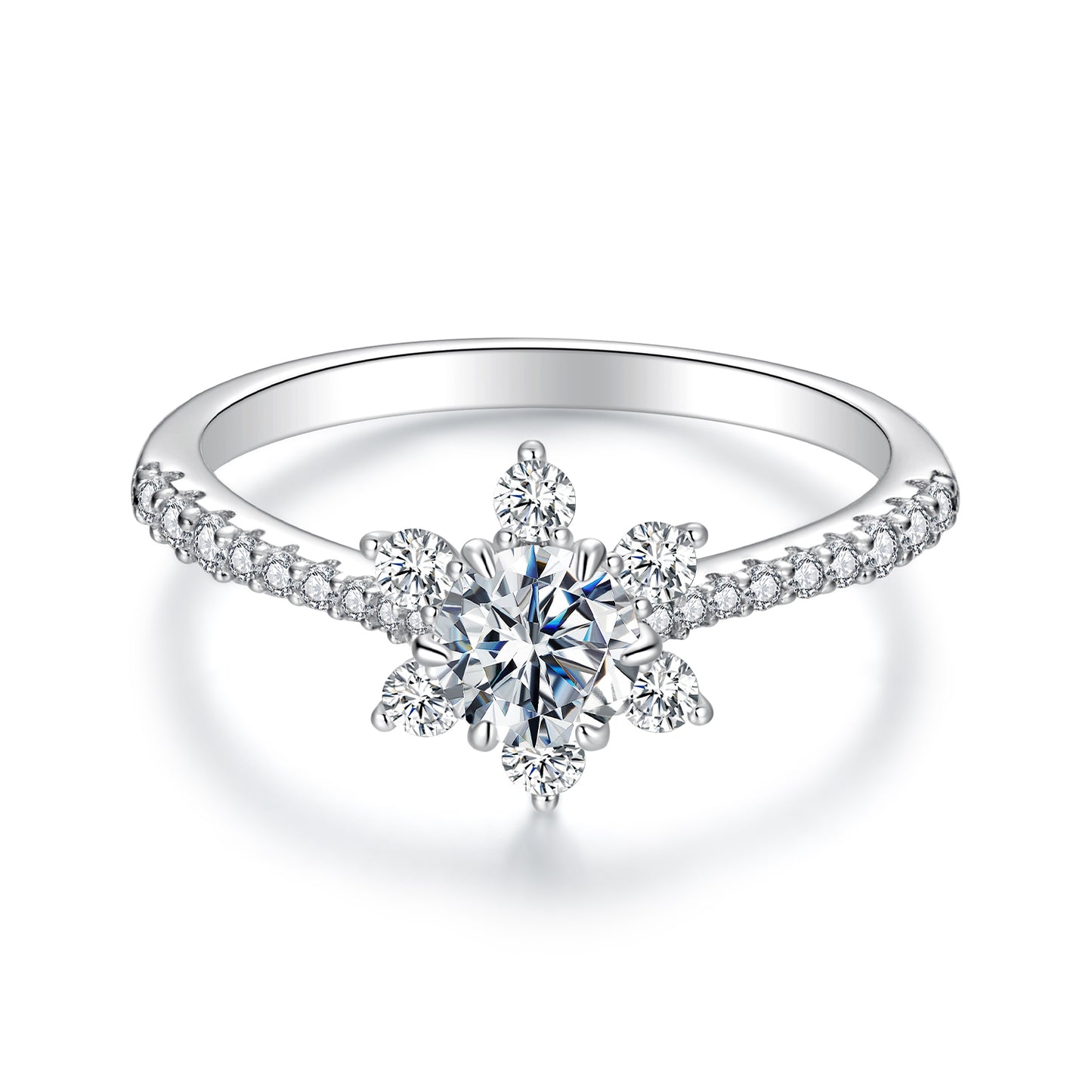 Sparkling Moissanite Wedding Ring