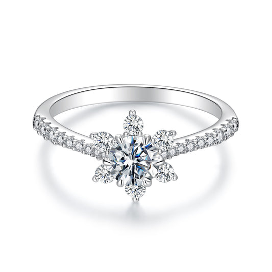 Sparkling Moissanite Wedding Ring