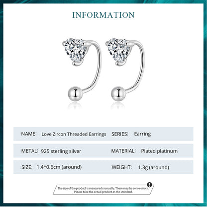 Heart-shaped Threader Studs