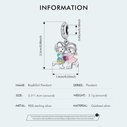 Boy & Girl Pendant Charm