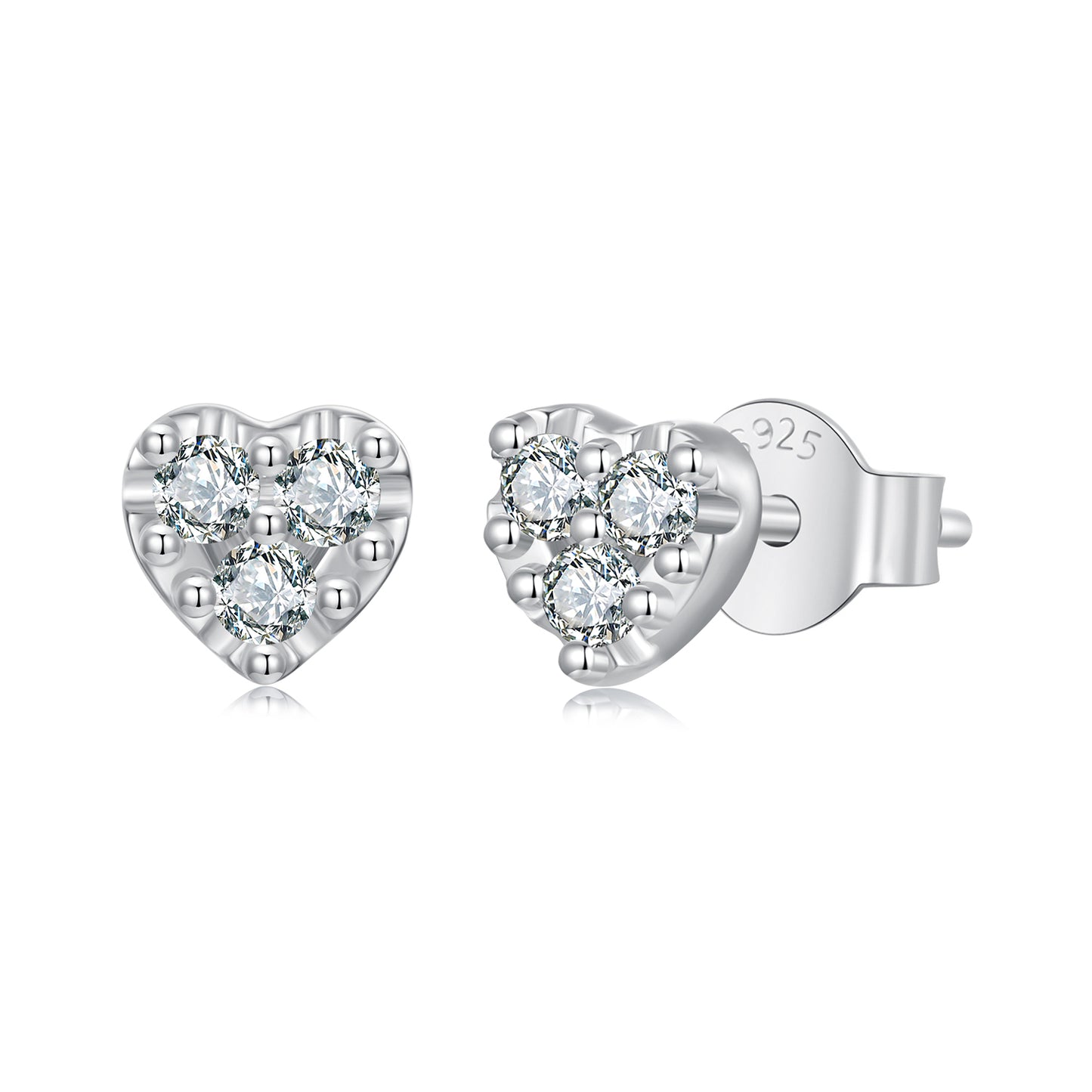 Mini Heart Moissanite Studs