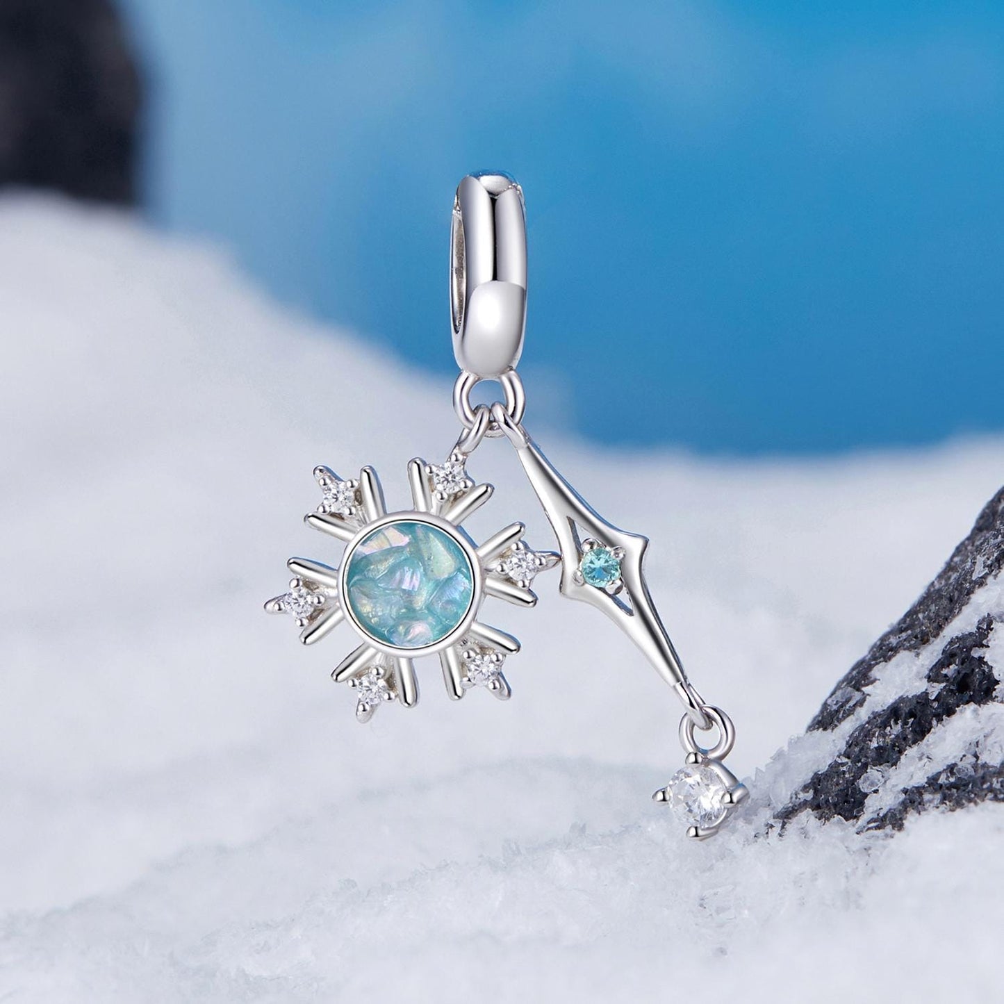 Starburst Snowflake Pendant Charm