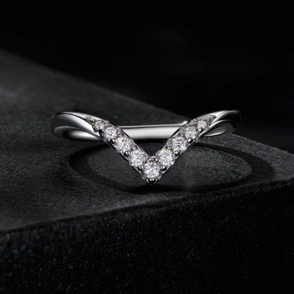 V-Shaped Moissanite Ring