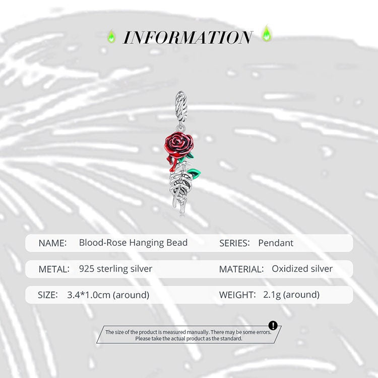 Blood Rose Pendant Charm