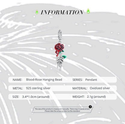 Blood Rose Pendant Charm
