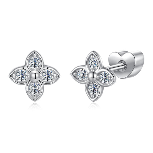 Clover Moissanite Studs
