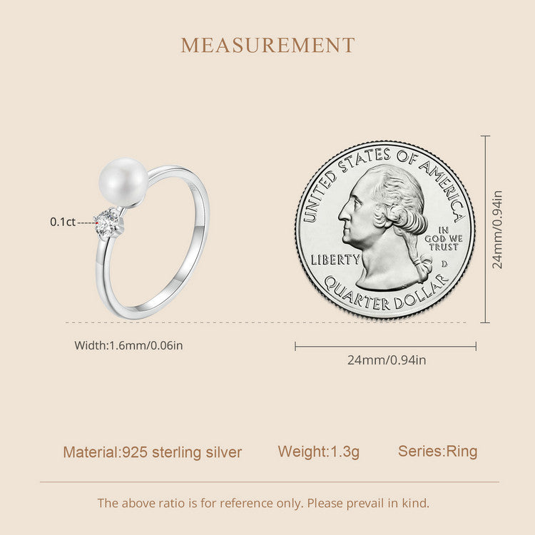 Natural Pearl Moissanite Ring