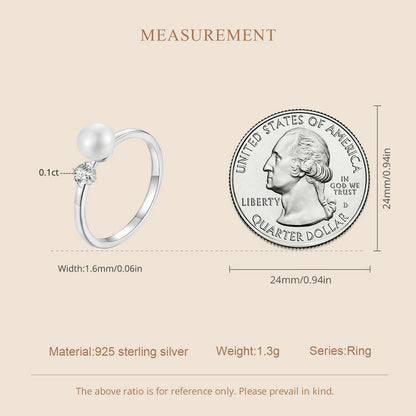 Natural Pearl Moissanite Ring