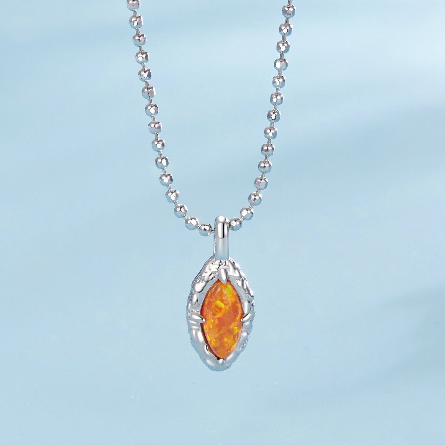 Fiery Opal Strand Necklace