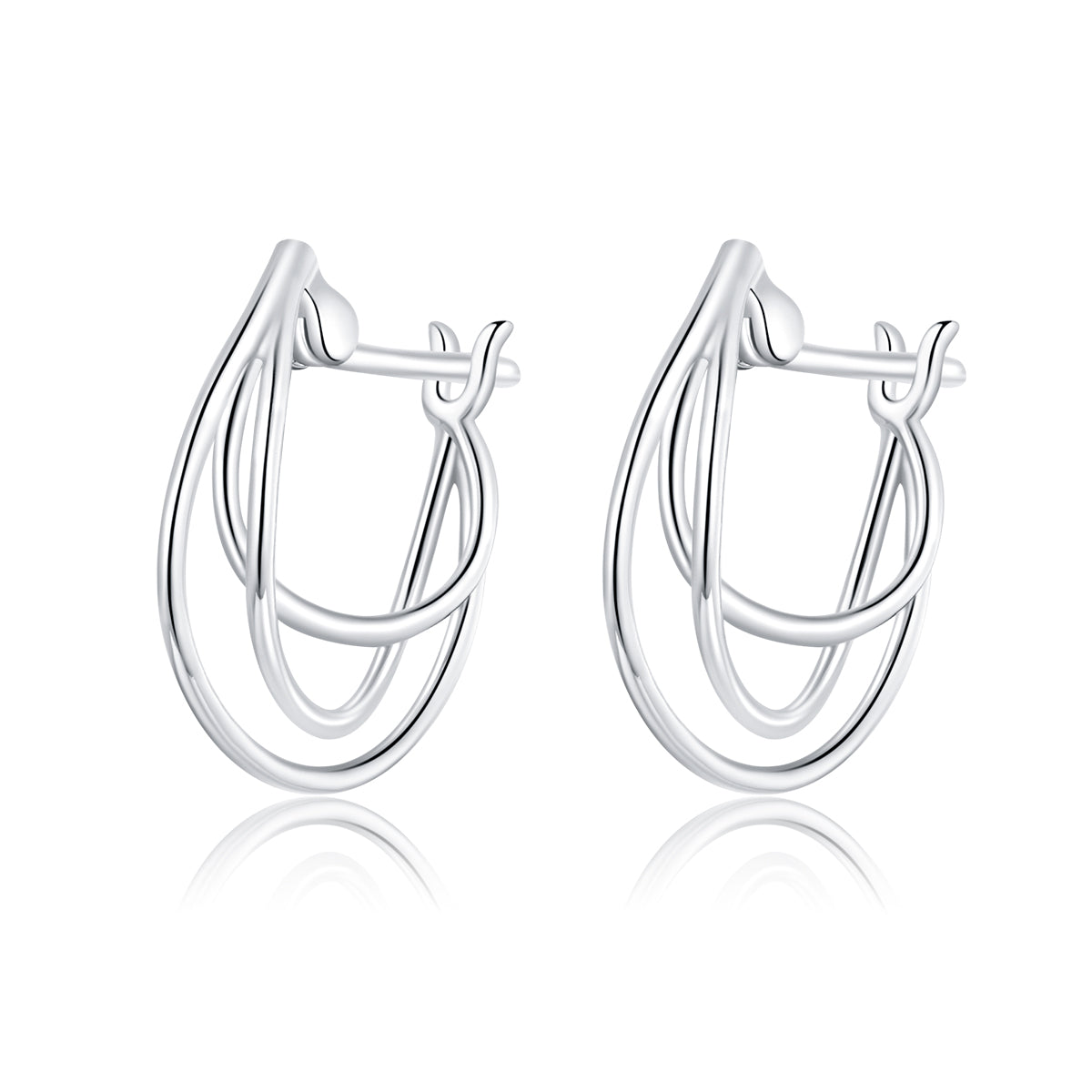 Interwoven Line Hoop Earrings