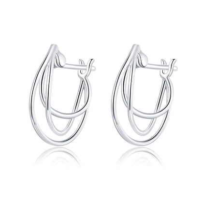 Interwoven Line Hoop Earrings
