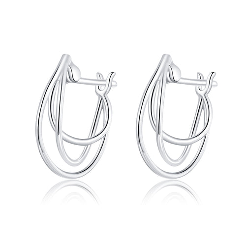 Interwoven Line Hoop Earrings