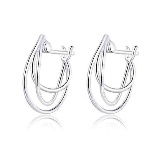 Interwoven Line Hoop Earrings