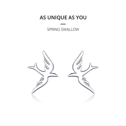 Spring Swallow Hoop Earrings