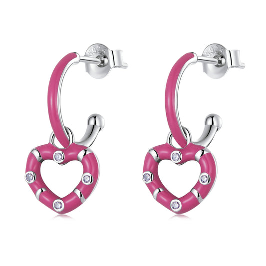Minimalist Heart Hoop Earrings