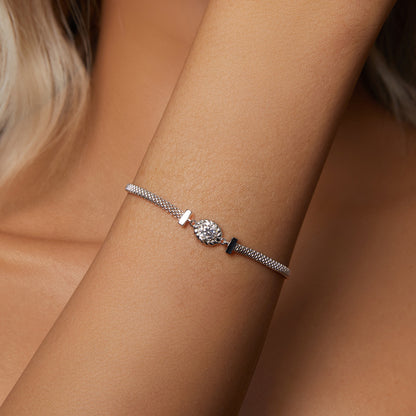 Woven Sterling Silver Moissanite Bracelet