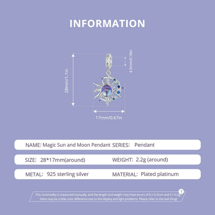 Magic Sun and Moon Pendant Charm