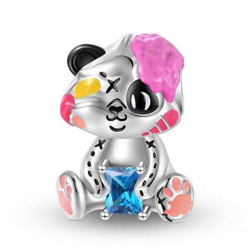Colorful Drip Zirconia Panda Charm