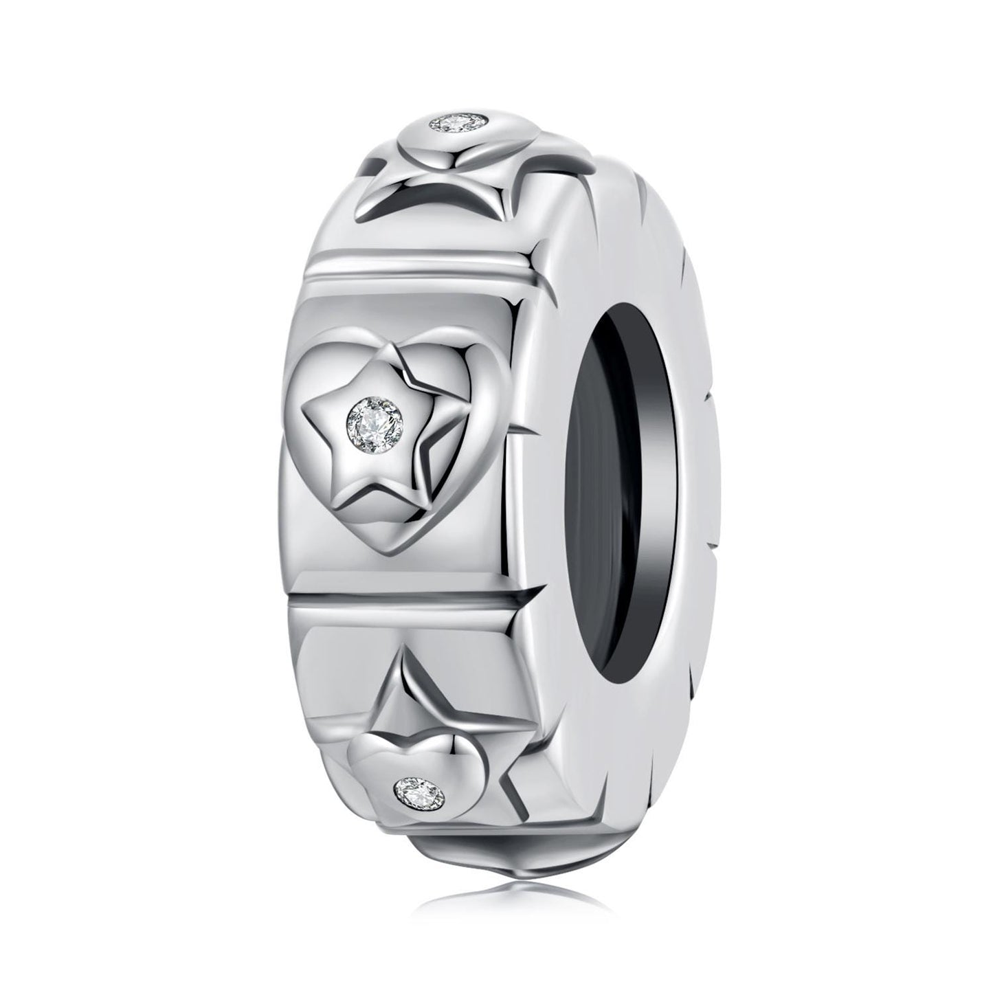 Heart Star Stopper Beads Charm