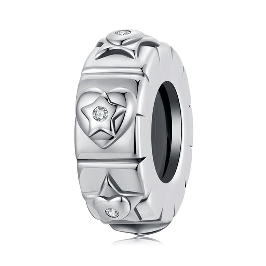 Heart Star Stopper Beads Charm