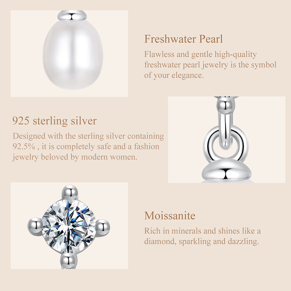 Moissanite & Pearl Studs