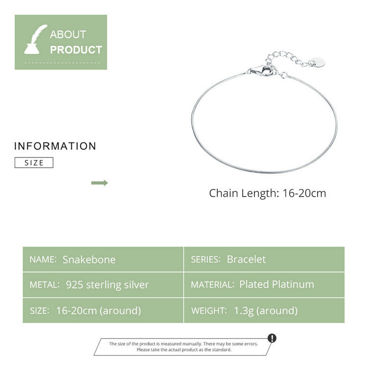 Slim Serpentine Sterling Silver Bracelet
