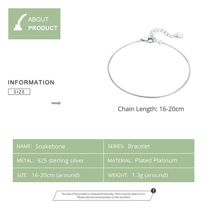 Slim Serpentine Sterling Silver Bracelet