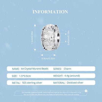 Ice Crystal Murano Beads Charm