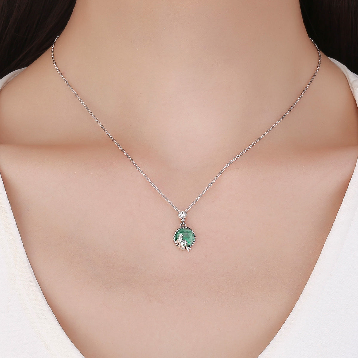 Mermaid Romance Sterling Silver Necklace