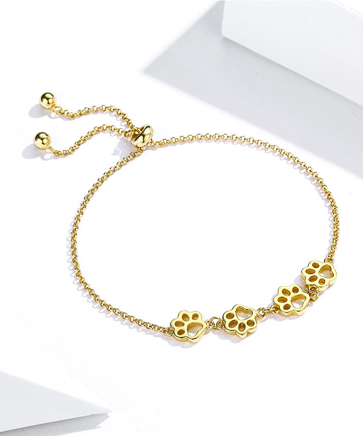 Compact Paw Print Bracelet