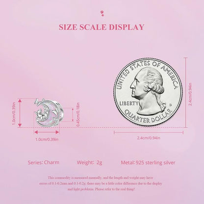 Opal Moon Cat Charm