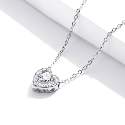 Glittering Heart Pendant Necklace