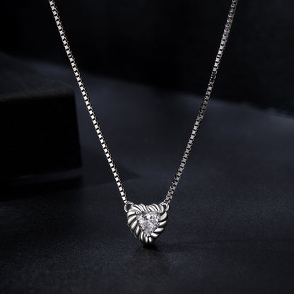Delicate Heart Moissanite Collarbone Necklace