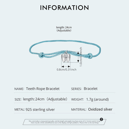 Elegant Fang Charm Cord Bracelet