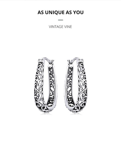 Vintage Vine Hoop Earrings