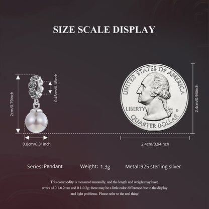Midnight Rose Black Pearl Pendant Charm