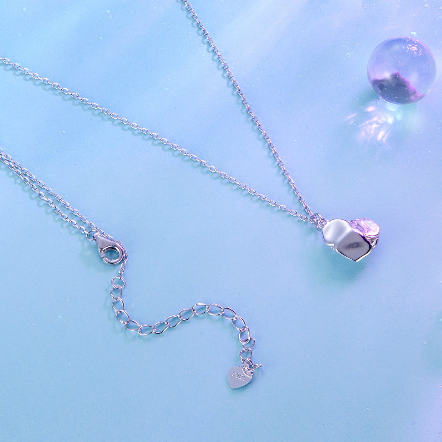 Heart and Rose Pendant Necklace