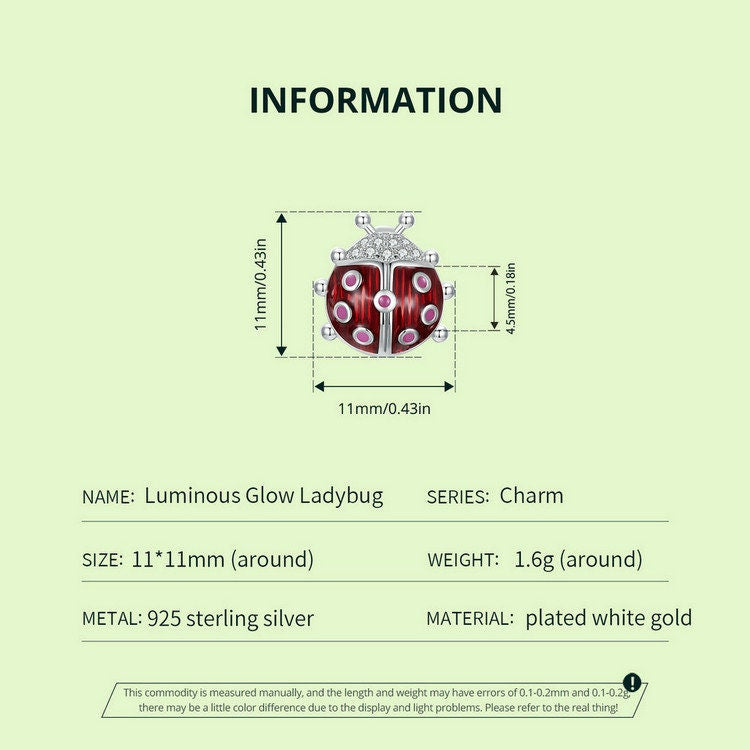 Luminous Glow Ladybug Charm