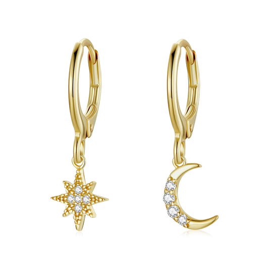 Star and Moon Earrings