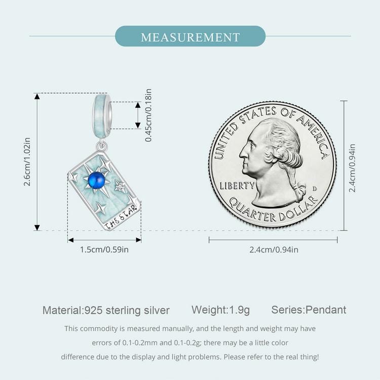 Star Tarot Card Pendant Charm