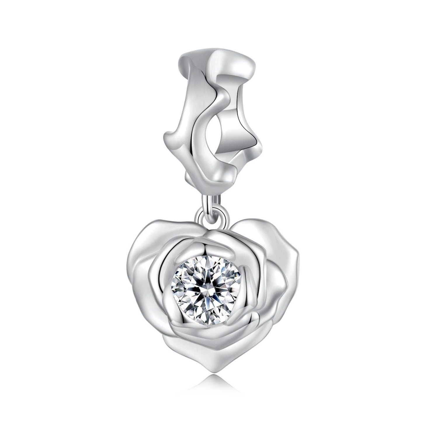 Rose Heart Pendant Charm